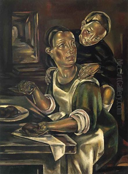 La Cuisiniere Oil Painting by Maria Blanchard