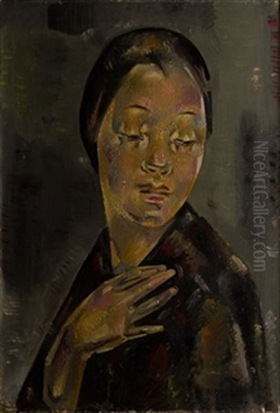 Rostro-cabeza De Mujer Oil Painting by Maria Blanchard