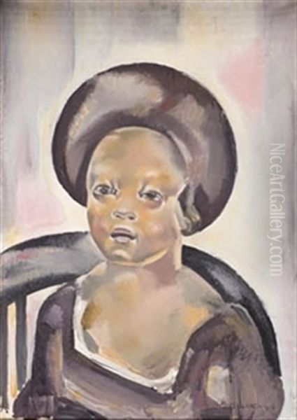 L Enfant Au Chapeau Oil Painting by Maria Blanchard