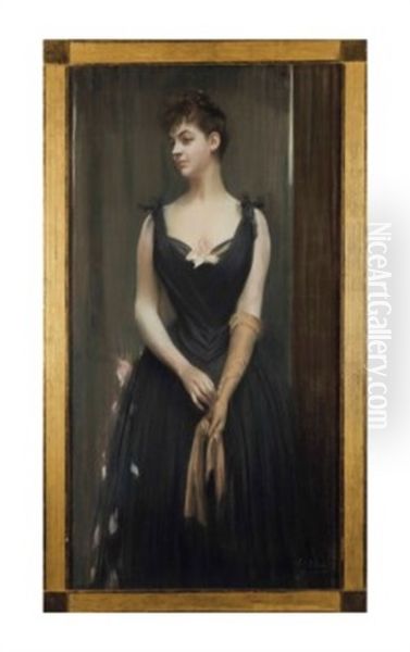 Portrait De Suzanne Lemaire (1866-1946) Oil Painting by Jacques-Emile Blanche