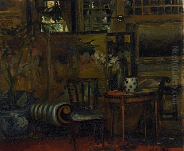 Interieur Du Salon D'auteuil Oil Painting by Jacques-Emile Blanche