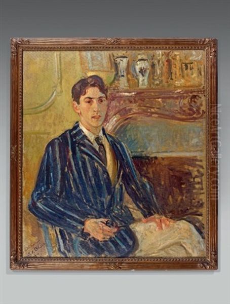 Portrait De Jean Cocteau Oil Painting by Jacques-Emile Blanche