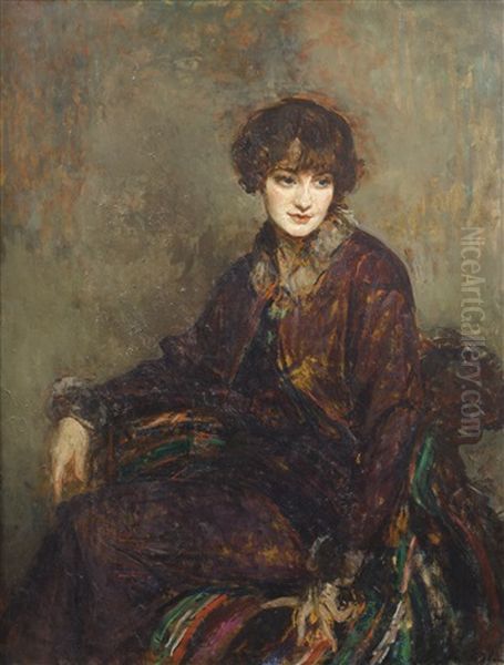 Princesse Jean De Broglie, Depuis Honorable Mrs Daisy Fellowes Oil Painting by Jacques-Emile Blanche