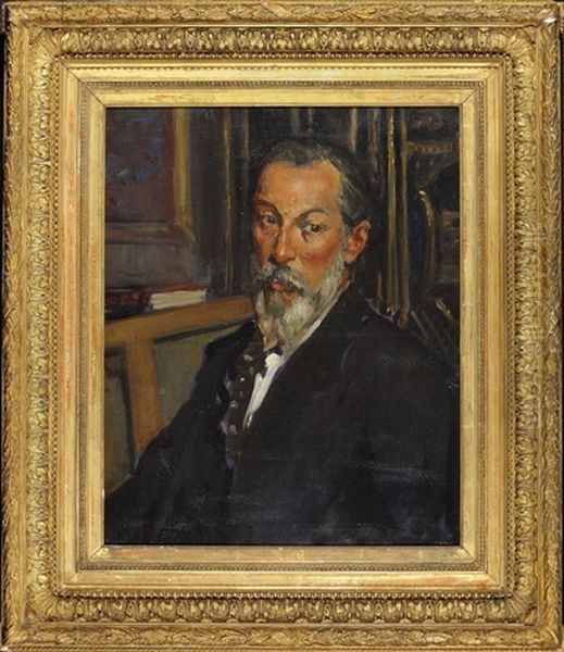 Portrait De Felicien Cacan Oil Painting by Jacques-Emile Blanche