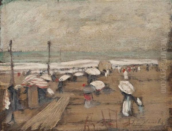 La Plage Oil Painting by Jacques-Emile Blanche