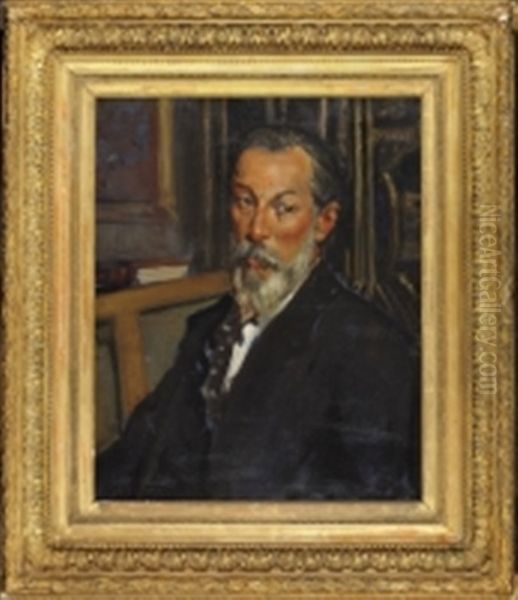 Portrait De Felicien Cacan Oil Painting by Jacques-Emile Blanche