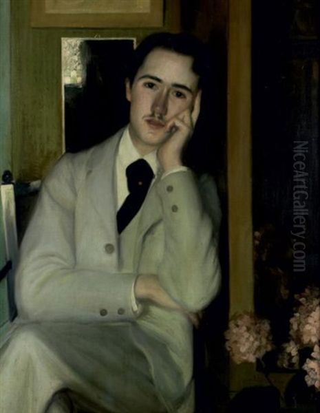 Portrait D'andre Gide Ou Andre Gide A 21 Ans Oil Painting by Jacques-Emile Blanche