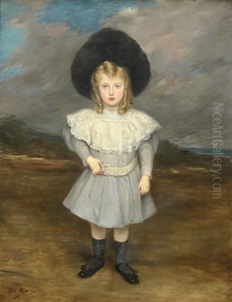 L'enfant Au Chapeau De Fourrure Oil Painting by Jacques-Emile Blanche