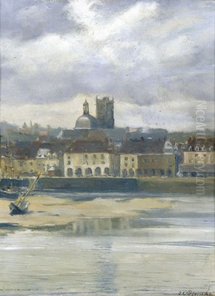 Hafen Von Dieppe Mit Kirchturm Oil Painting by Jacques-Emile Blanche