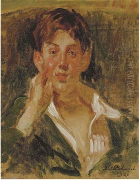 Portrait Of A Boy Oil Painting by Jacques-Emile Blanche