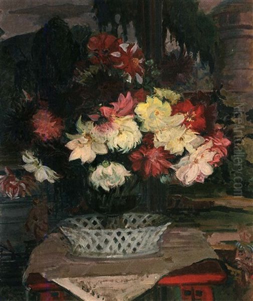 Le Grand Bouquet Oil Painting by Jacques-Emile Blanche