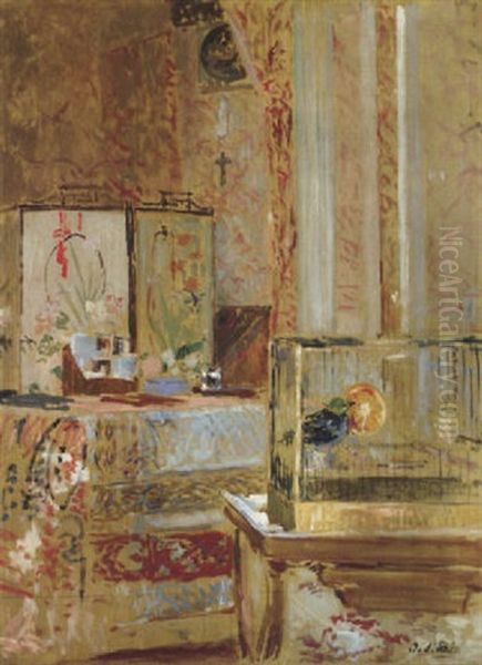 Interieur Japanais Oil Painting by Jacques-Emile Blanche