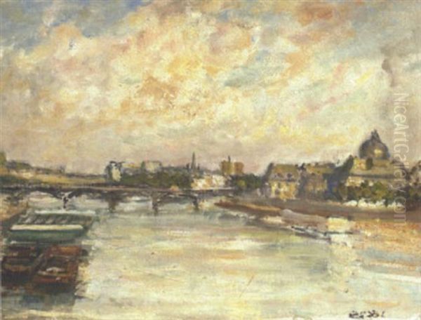 Vue De Paris Oil Painting by Jacques-Emile Blanche