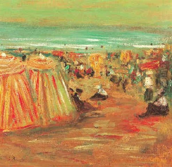 Strandszene Oil Painting by Jacques-Emile Blanche