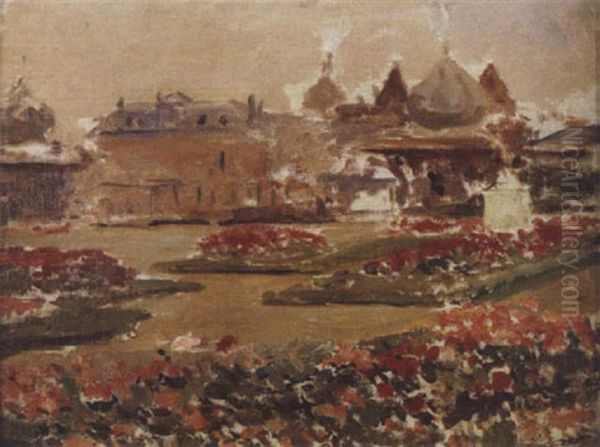 Le Jardin Du Casino De Dieppe Oil Painting by Jacques-Emile Blanche