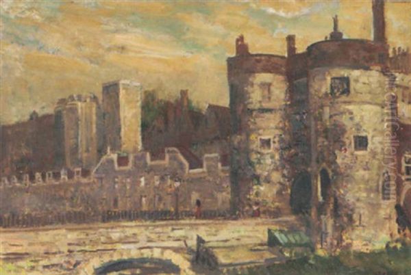 Vue De La Tour De Londres Oil Painting by Jacques-Emile Blanche