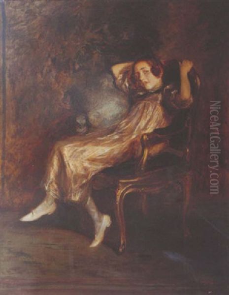 Desiree Manfred Dans Un Fauteuil Oil Painting by Jacques-Emile Blanche