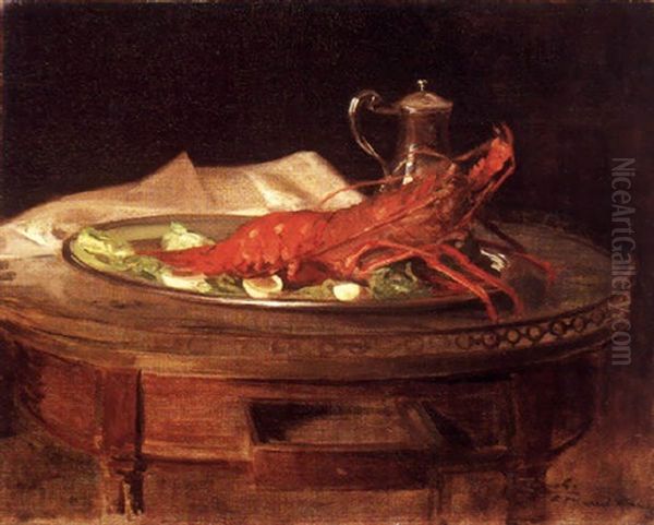 Nature Morte A La Langouste Oil Painting by Jacques-Emile Blanche