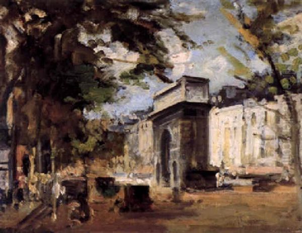 La Porte St. Martin Oil Painting by Jacques-Emile Blanche