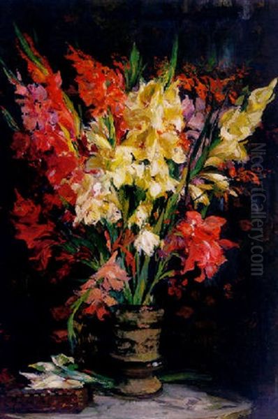 Gladioli Oil Painting by Jacques-Emile Blanche