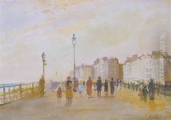 La Promenade De Brighton Oil Painting by Jacques-Emile Blanche