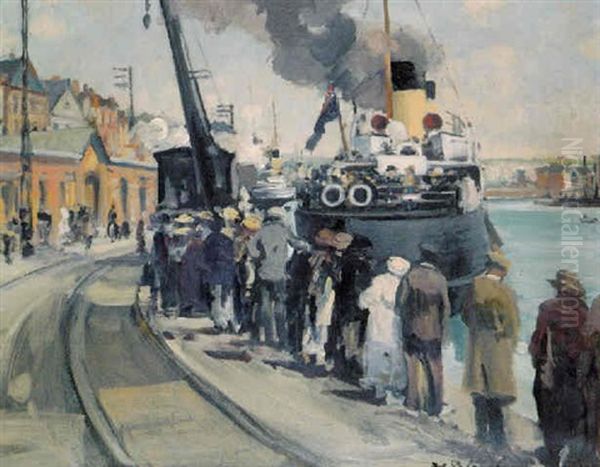 Depart Du Paquebot Pour New Haven, Dieppe Oil Painting by Jacques-Emile Blanche