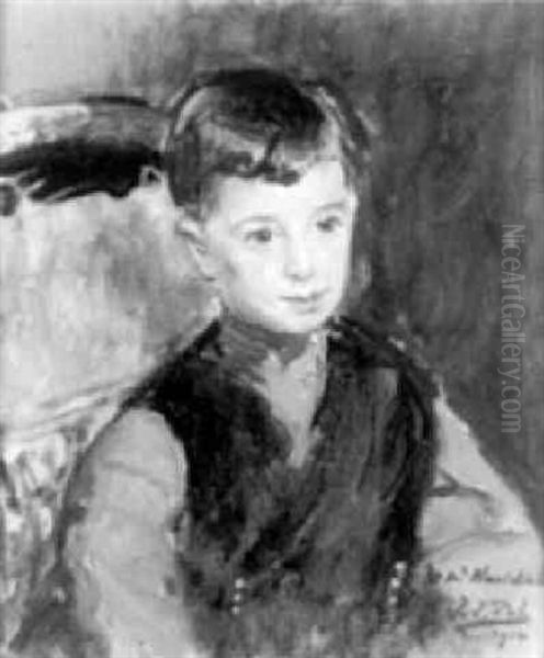 Portrait Du Fils Narishkin Oil Painting by Jacques-Emile Blanche