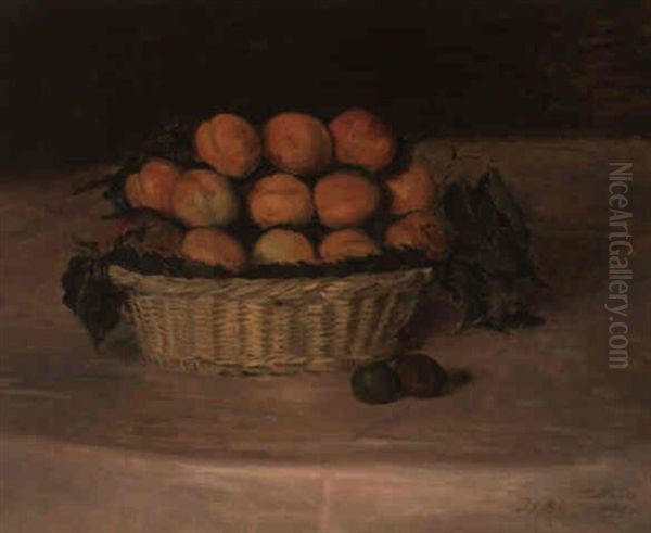 Panier De Peches Oil Painting by Jacques-Emile Blanche