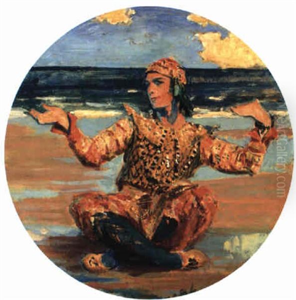 Nijinsky Devant Le Flot Oil Painting by Jacques-Emile Blanche