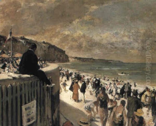 Casino Steps, Dieppe Oil Painting by Jacques-Emile Blanche