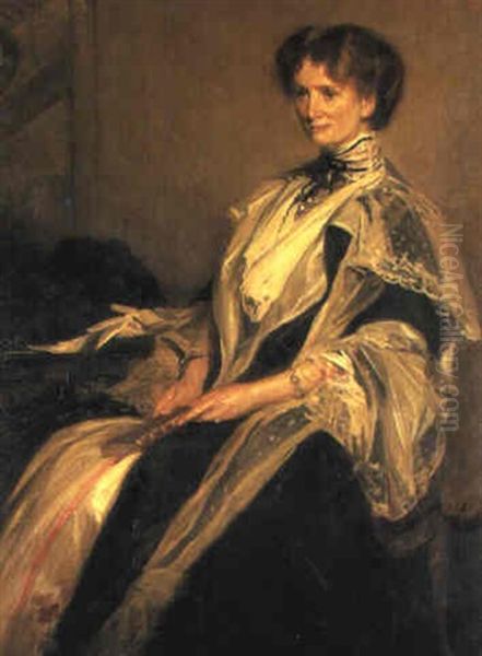 Portrait Of Flora Shaw, Lady Lugard Oil Painting by Jacques-Emile Blanche