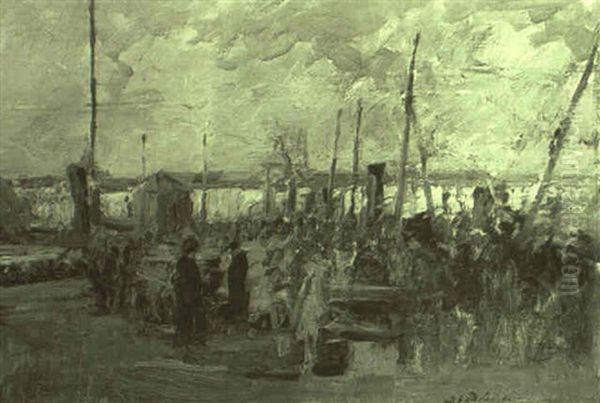 Scene De Port Oil Painting by Jacques-Emile Blanche