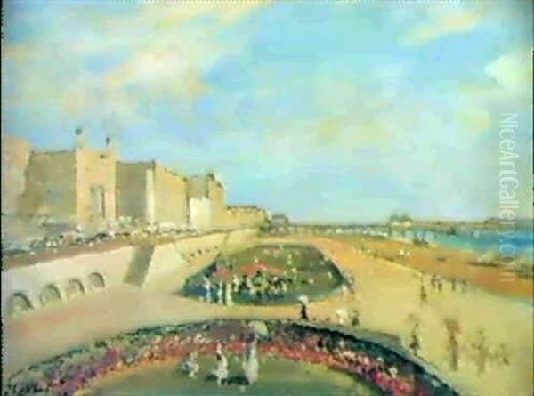 La Plage De Brighton Oil Painting by Jacques-Emile Blanche