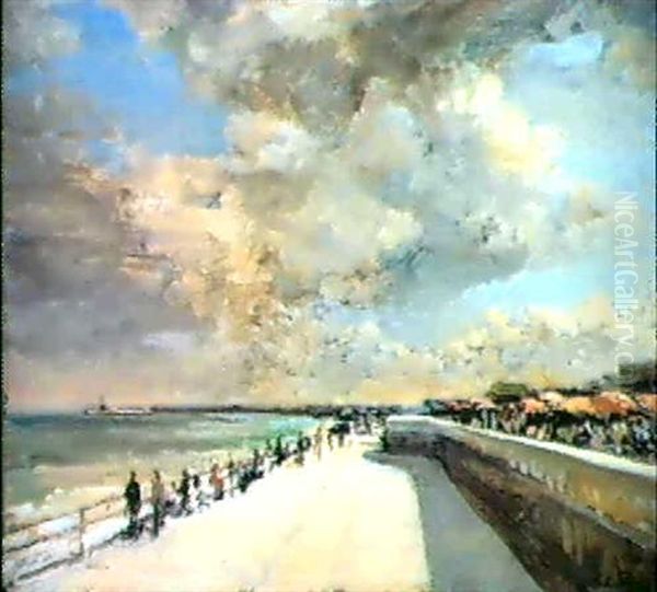 Promenade Sur La Jete Oil Painting by Jacques-Emile Blanche