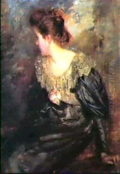 Le Lettre, Portrait De Lucie Hesnault Oil Painting by Jacques-Emile Blanche