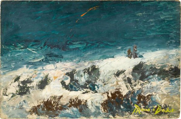 Ocean Scene Oil Painting by Jose Maria Alarcon Y Caceres