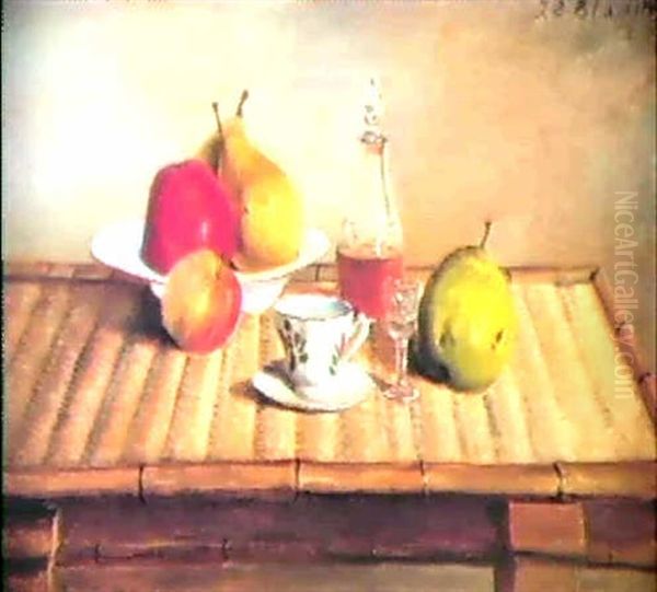 Nature Morte A La Liqueur Et Aux Fruits Oil Painting by Jacques-Emile Blanche