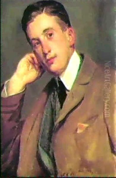 Jeune Homme Pensif Oil Painting by Jacques-Emile Blanche