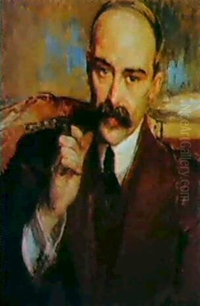 Portrait De Charles Dubos Oil Painting by Jacques-Emile Blanche