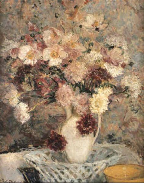 Nature Morte Au Bouquet De Fleurs Oil Painting by Jacques-Emile Blanche