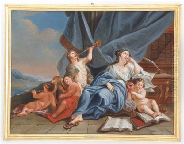 Allegoria Della Musica E Il Teatro Oil Painting by Louis Gabriel Blanchet