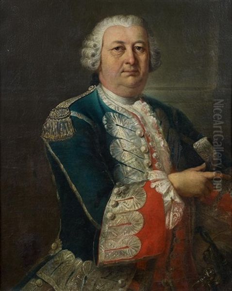 Portrait D'homme Portant L'uniforme Des Gardes Du Corps Du Roi Oil Painting by Louis Gabriel Blanchet