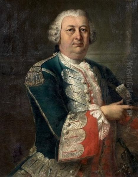 Portrait D'homme Portant L'uniforme Des Gardes Des Corps Du Roi Oil Painting by Louis Gabriel Blanchet