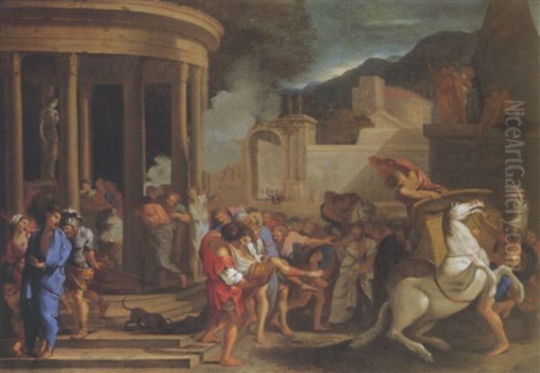 Synorix Emmene Hors Du Temple D'artemis Oil Painting by Thomas Blanchet