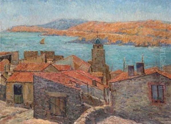 Vista De La Costa De Napoles Oil Painting by Jose Blanco Coris