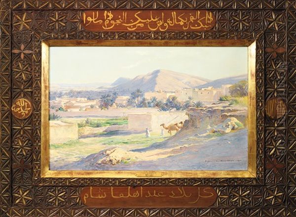 Oasis A Bou-saada Oil Painting by Jules Blancpain