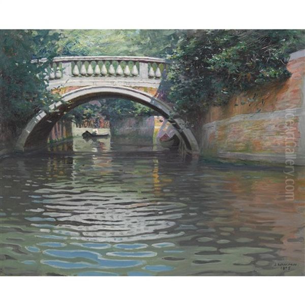 Ponte Dei Giardini In Venedig Oil Painting by Jules Blancpain