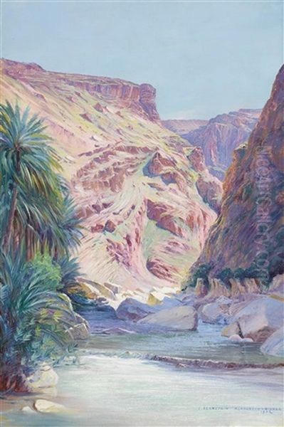 Les Gorges De Mchounech A Biskra En Algerie Oil Painting by Jules Blancpain