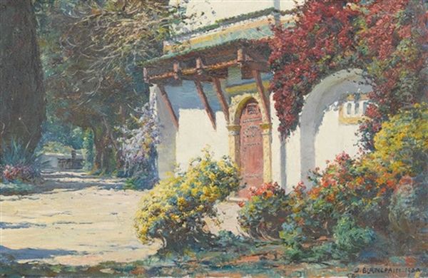 Sonnige Hauspartie Oil Painting by Jules Blancpain