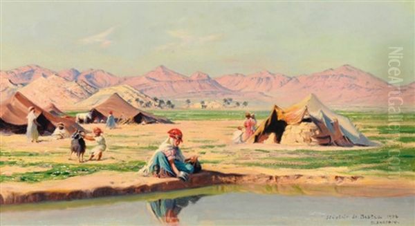 Biskra Oil Painting by Jules Blancpain